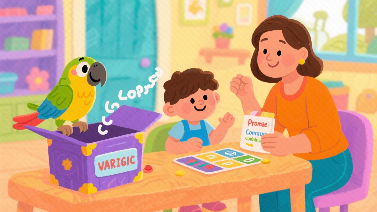 변수, 반복문, 조건문 개념을 아이들이 이해하기 쉽게 비유한 밝고 친근한 그림